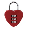 NEWMAN CP8026 3 Digit Love Heart Shape Password Combination Padlock,Uncuttable Luggage Zinc Alloy Lock