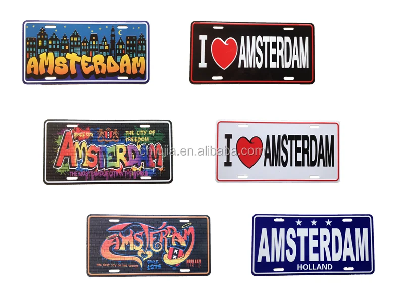 Amsterdam Car Logo Custom Embossed Decorative License Plate