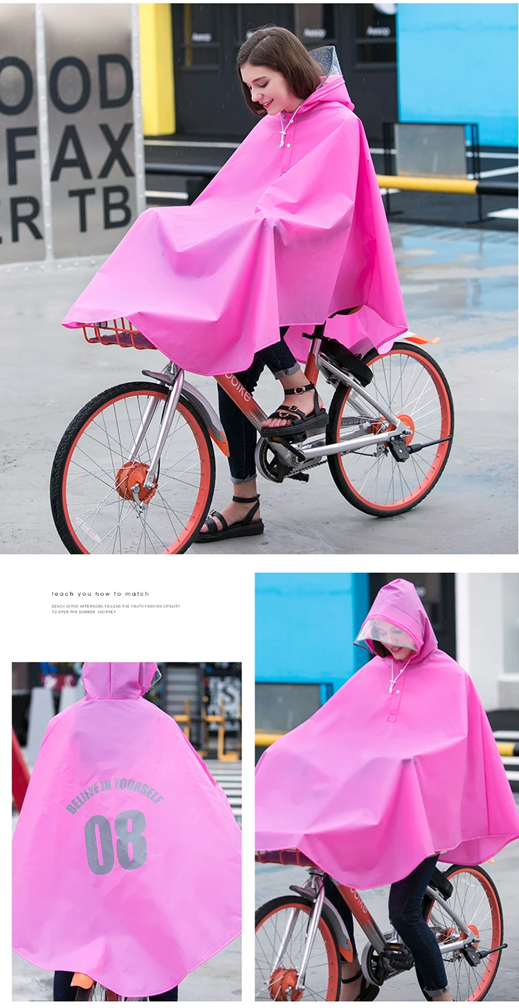 Custom Good Quality Waterproof Printed Bike Rain Coat Poncho For