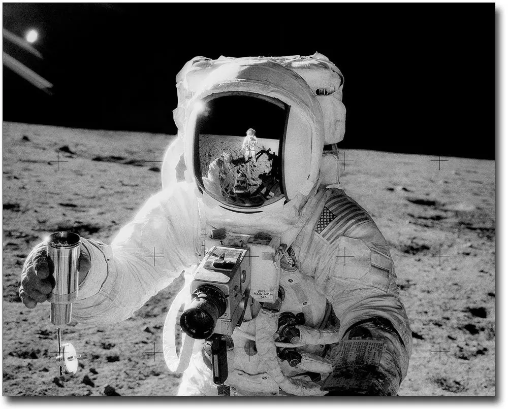 Apollo 12 Alan Bean w/ Sample on Moon 11x14 Silver Halide Photo Print