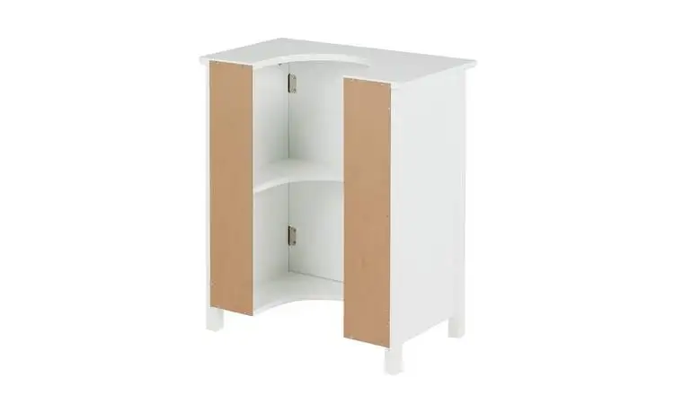 
Bathroom Furniture Tongue and Groove Undersink Storage Unit Two Door Cabinet 