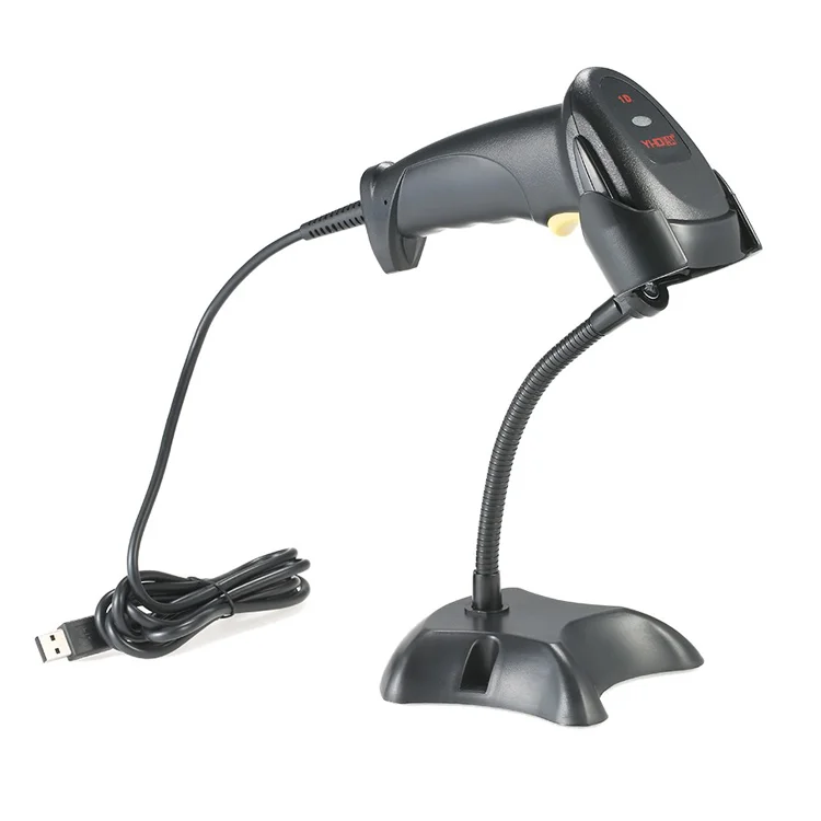 

Best Price Laser Bar Code Scanner with Stand Logistics USB Barcode Reader, Black