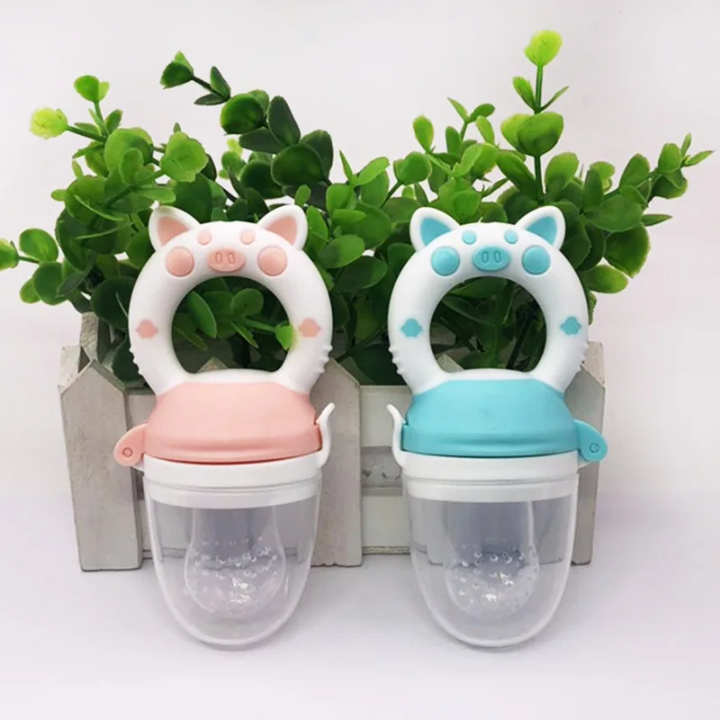 

Hot Sale Baby Supplies Silicone Fruit Feeder Baby Nipple Teether, Multiple colors
