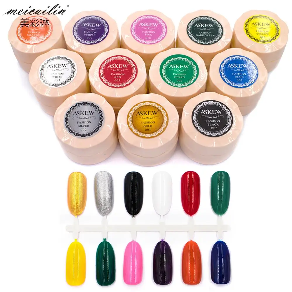 

8ML 3D Colored Cover Carved Pattern UV Soak Off Nail Painting Gel Polish Drawing Pattern For DIY Sculpting Nail Art Design, 12 colors for you choose