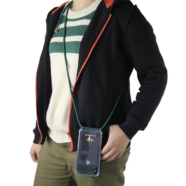 

Shockproof Acrylic TPU Necklace Phone Case With PPM Rope For iPhone