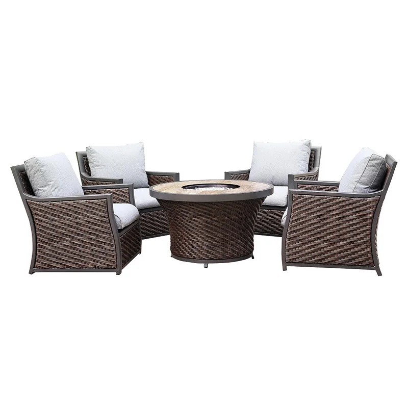 Patio Conservatory Leisuretouch Fireplace Rattan Table Garden