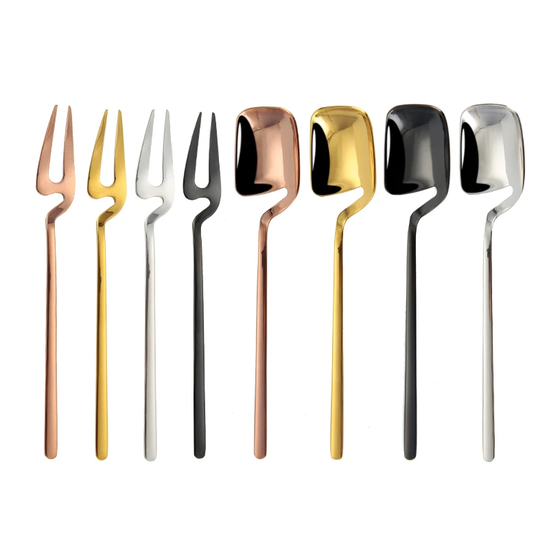 

2020 Explosion Wall Hanging Fork Creative New Stainless Steel Wall Hanging Coffee Spoon, Gold rose gold black silver