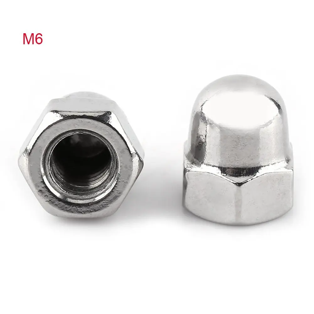 uxcell 100 Pcs Nickel Plated Dome Head Acorn Cap Capped Hex Nut M4 4mm