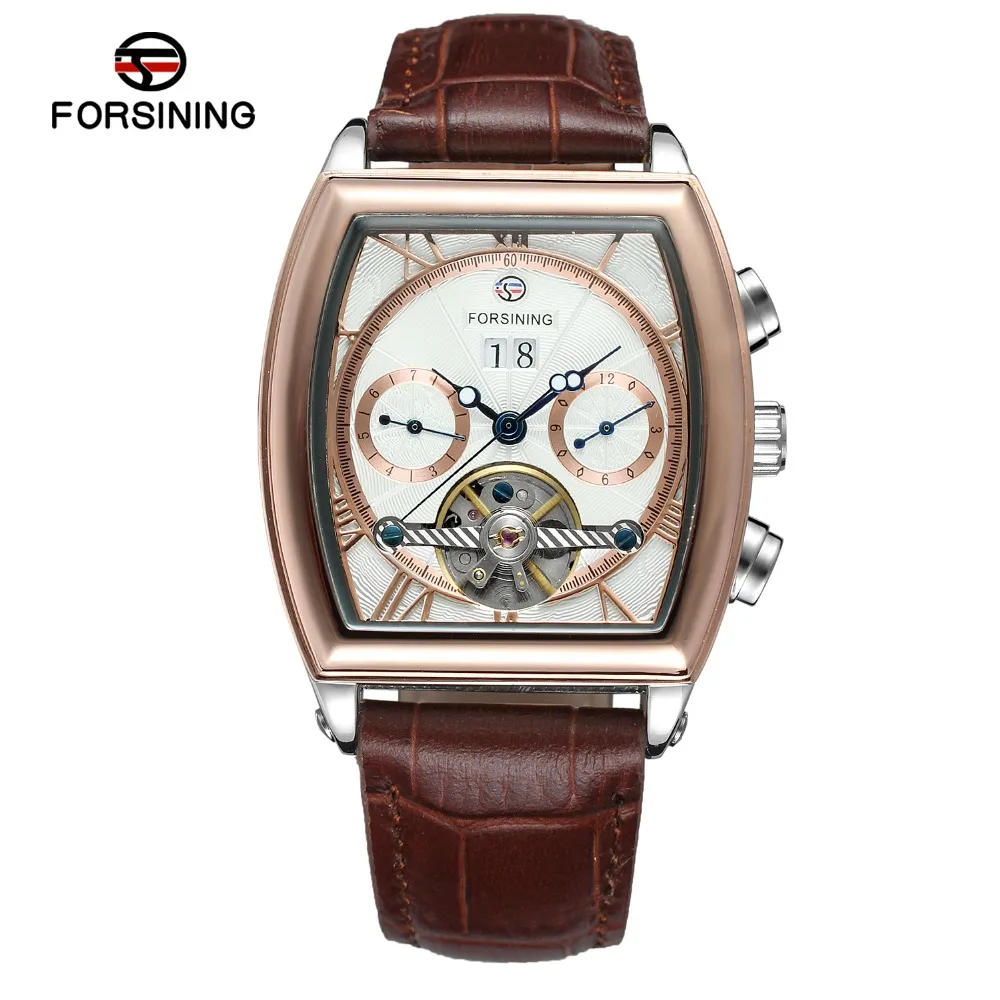 

New Design Tourbillion Watch Men Automatic Wristwatch With Genuine Leather