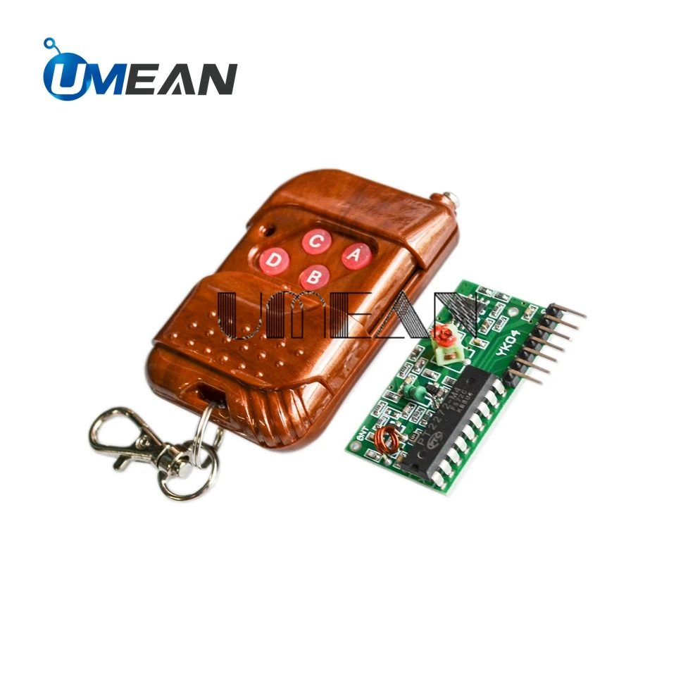 

UMEAN 2262/2272 4 Channel Key Wireless Remote Control 315MHZ Receiver module For Arduinos/ IC2262 2272 4 channel wireless remote
