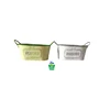 Embossed FLEURS yellow and white color mini metal iron storage basket with two handles