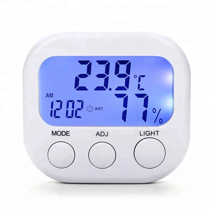 

Promotion gift Temperature Instrument meter Instant Read Backlight Digital Hygrometer Multi Thermometer climate clock humidity