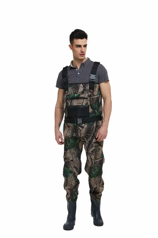 
wholesale manufacturers men women kids camo neoprene 70d nylon fly fishing waterproof pvc waist high chest hunting waders 