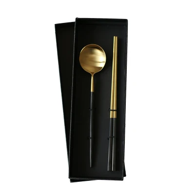 

Titanium Gold Rose Gold Black 304 Stainless Steel Square Chopsticks Metal Chopsticks