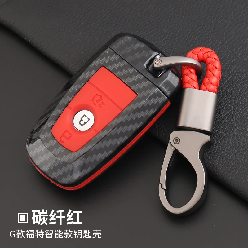 RPKEY Leather Keyless Entry Remote Control Key Fob Cover Case protector For 2015 2016 2017 Ford Edge Explorer F-150 Fusion Mustang Lincoln MKX MKC M3N-A2C31243300 164R8119 164-R7989 