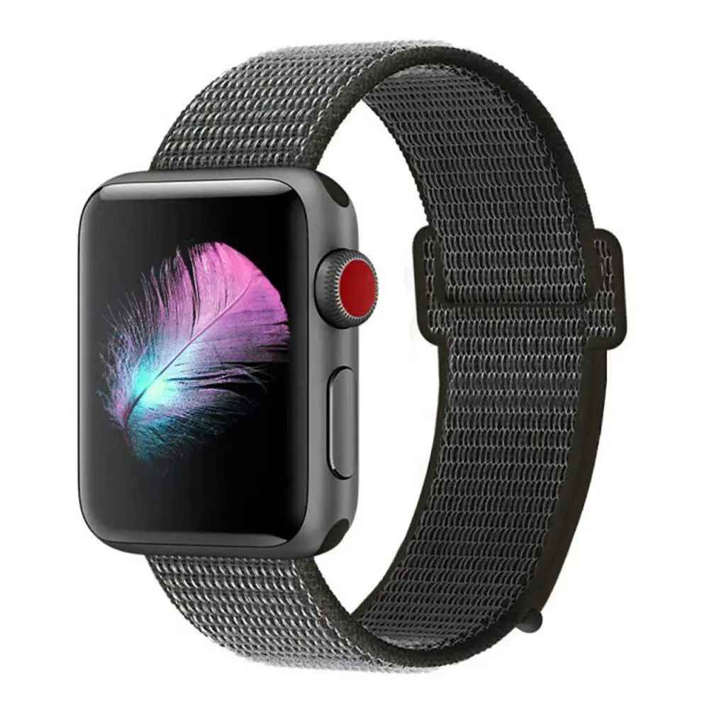 

For Apple Watch Band 38mm 42mm 40mm 44mm Soft Breathable Nylon Fabric Sport Loop Band Adjustable Wrist Strap Replacement Band, Various colors