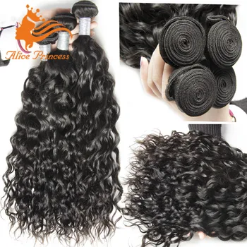Natural Indian Water Wave Human Hair Weaving 7a Grade Wave Hair