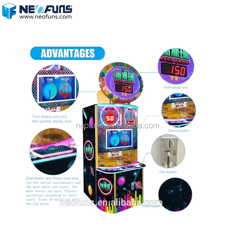 Neofuns Deluxe Ball Drop Redemption Game Machine Win The Bonus Ticket