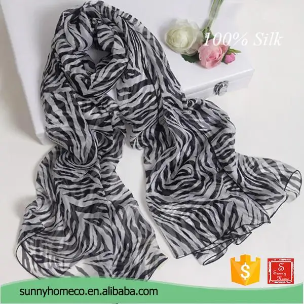 Custom design sublimation printing wholesale silk chiffon scarf for women