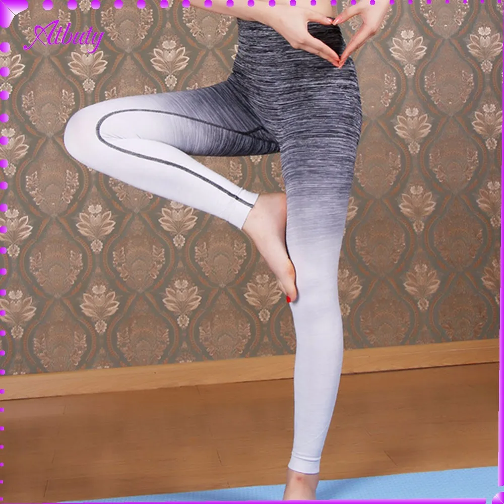 

Hot selling ombre blue tight women yoga pants leggings, Black