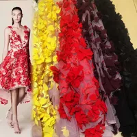 

New Arrival Big Flower 3d lace fabrics with many color
