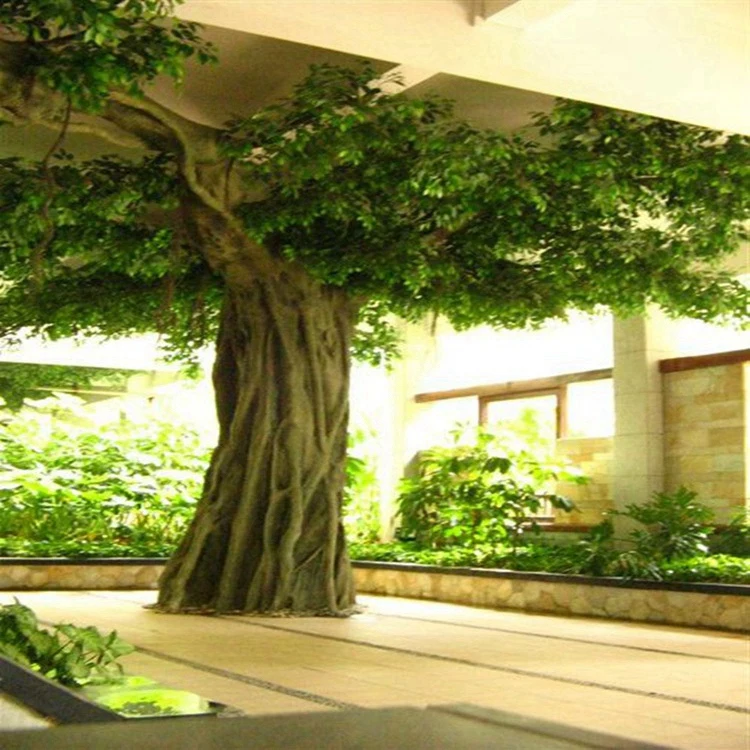 

Wholesale 3 metres high 60cm diameters fiberglass artificial banyan tree large artificial decorative tree for hotel decor, Green,brown