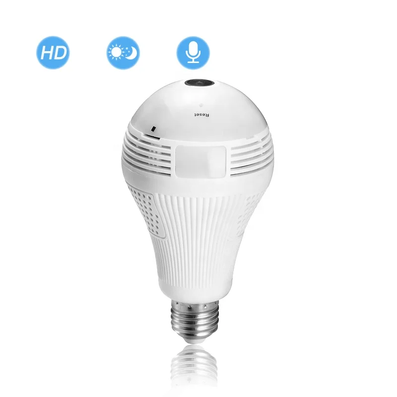 

BESDER Wifi Bulb CCTV IP Surveillance Camera 1080P Wireless 360 Degree Fisheye VR Bulb Camera Ip With White LRD IR LED