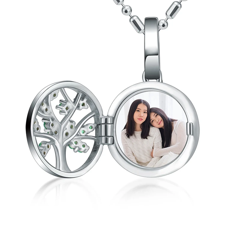 High Quality Silver Photo Frame Pendant Wholesale Family Tree Locket