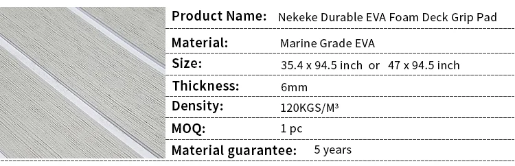 EVA Foam deck pad Faux Synthetic Teak Sheet Boat Yacht Decking Grey With White Lines
