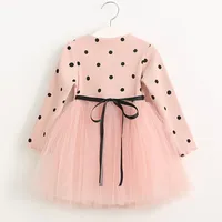 

Hot Sale Spring Autumn Girl Dresses Korea Style Polka Dot Gauze Long Sleeve Princess Dress Children Clothing 2-6T EAZ470