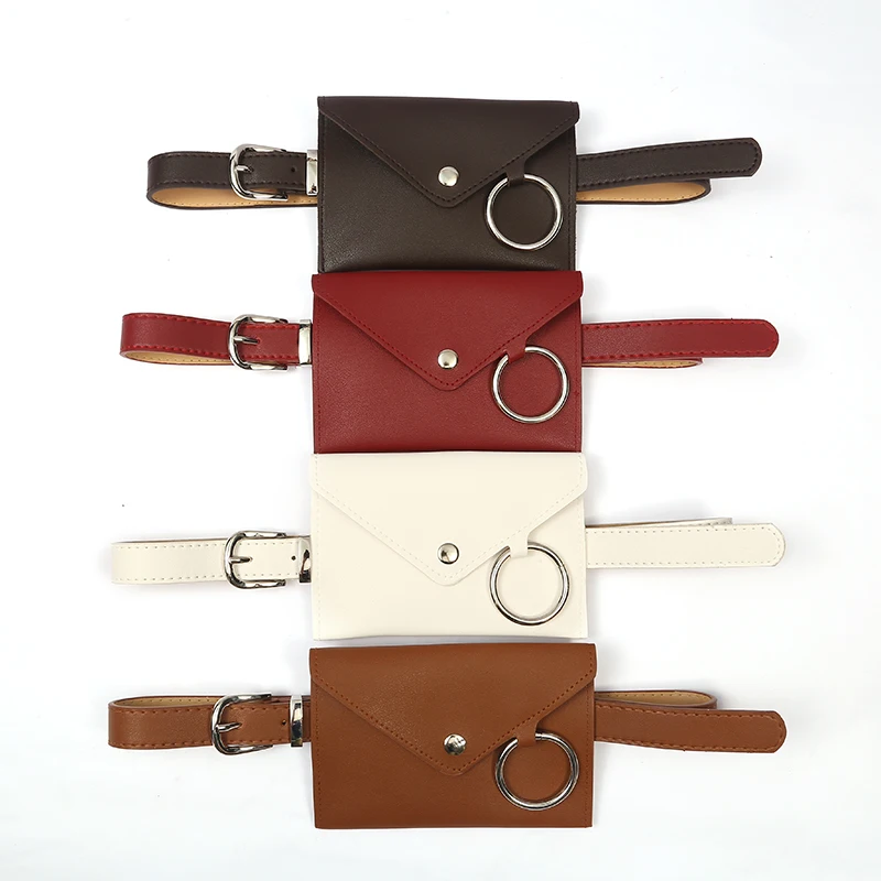 

Womens Pu Leather Belt Fanny Pack With Removable Belt lady Waist Pouch Clip Fashion Belt Bags, Black or customized