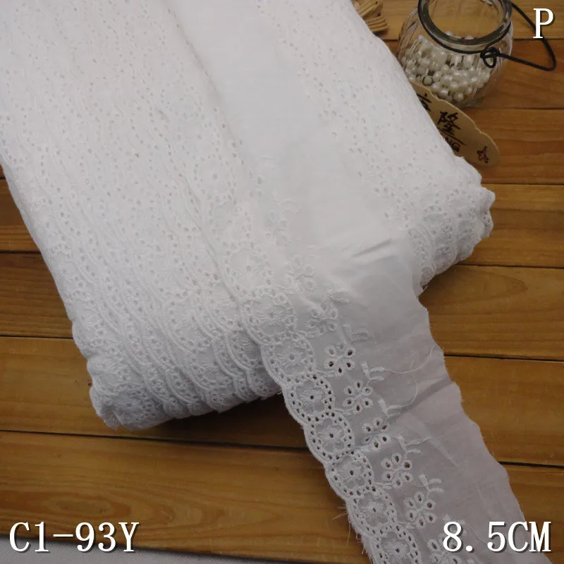 

8.5cm/3.3" wholesale white cotton eyelet lace sewing trims