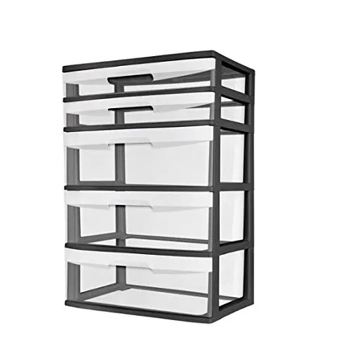 Buy Sterilite 5 Drawer Wide Tower With See Through Drawers Keep