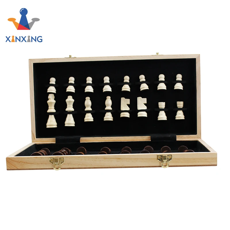 15 inch folding wooden chess set international chess game chess board game