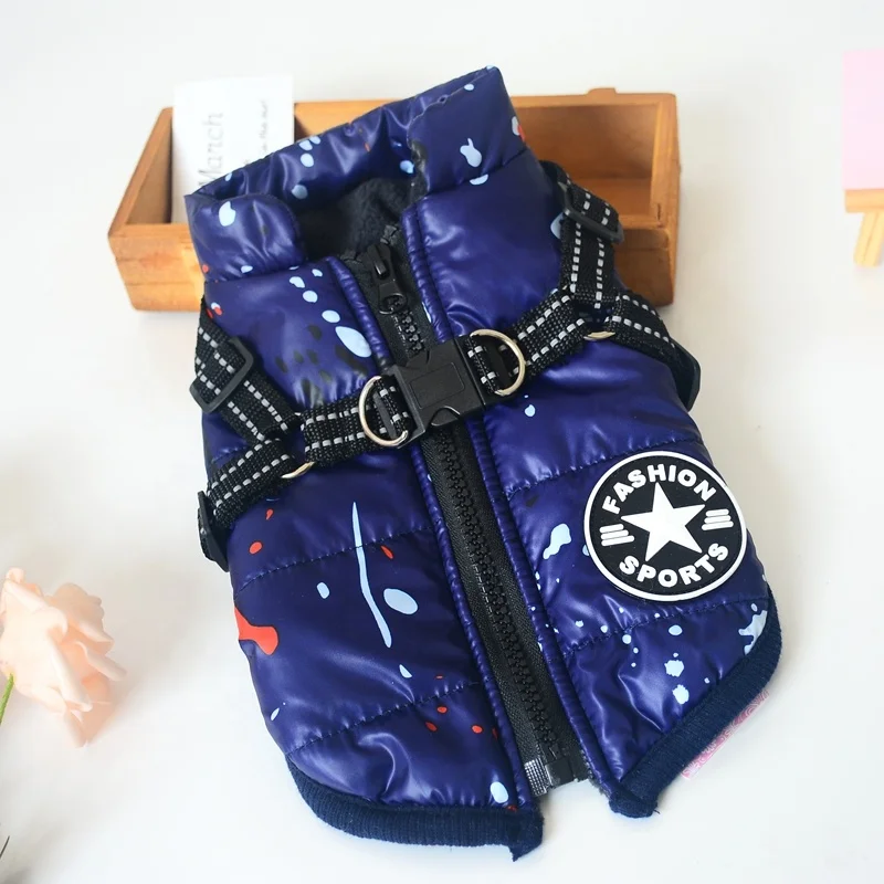 2019 New Design custom Ink-splashing Environmental Printing  waterproof reflective  winter dog coat