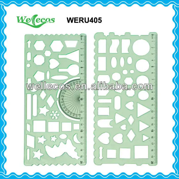 Plastic Drawing Template Ruler for Students - Wellecos
