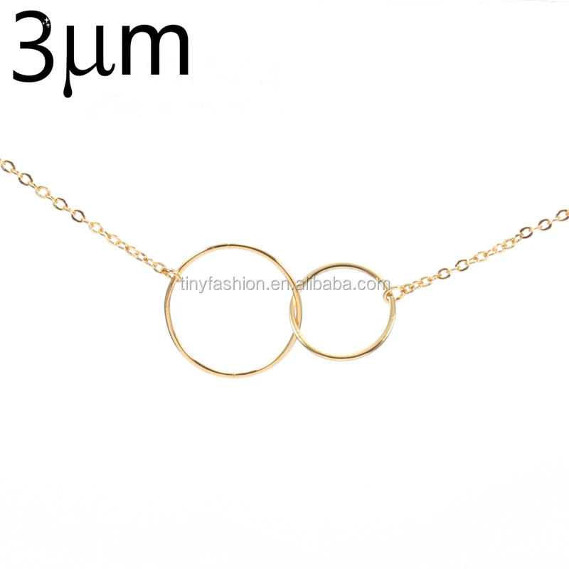 

ODM Necklace Karma Necklace Gold Color Lucky Round Circle Interlocking Choker Necklace Good Quality Brass Minimal Jewelry