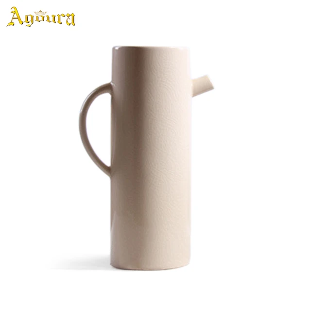 

Creative kettle ceramic vase for home decoration 30cm, Beige