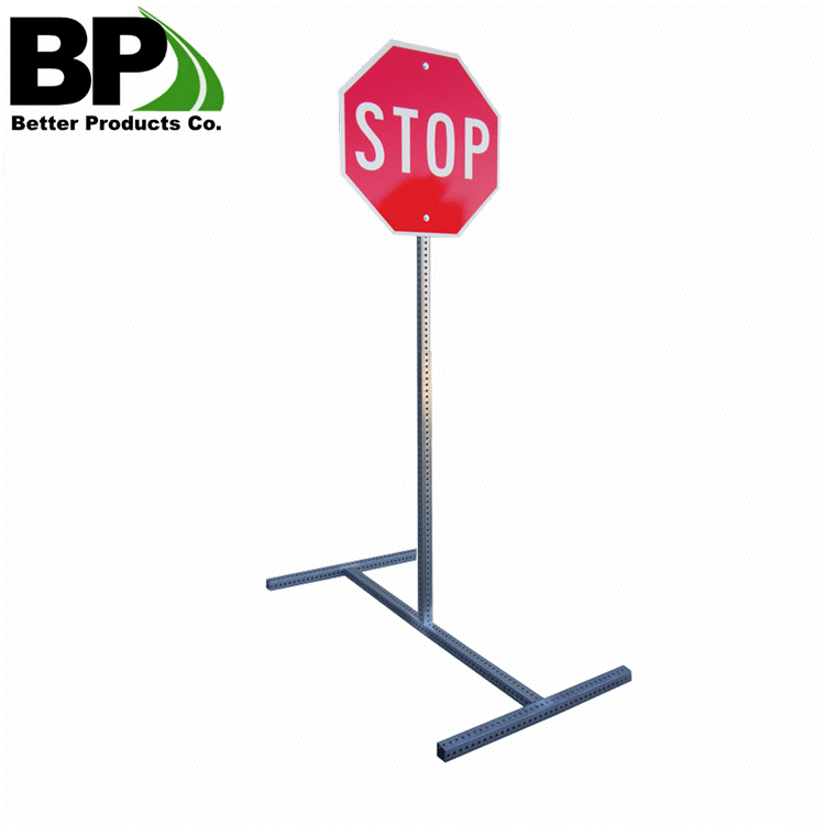 Hot Dipped Galvanized Steel Square Traffic Sign Posts 10ft Perforated
