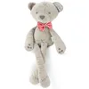 Baby bear hugs baby doll Grey red bow-knot bear by a stuffed toy long leg bear