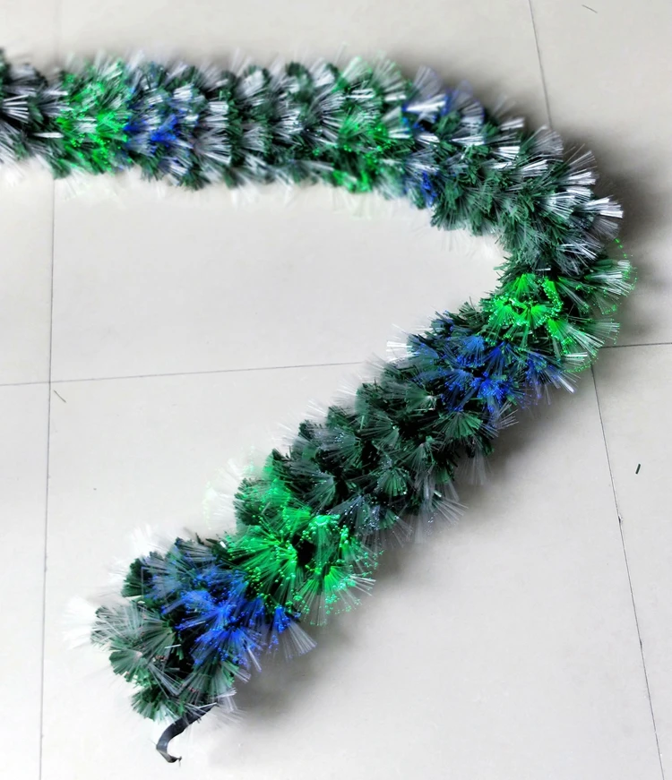 New Arrival Fiber Optic 2.7m Colorful Artificial Xmas Garland High