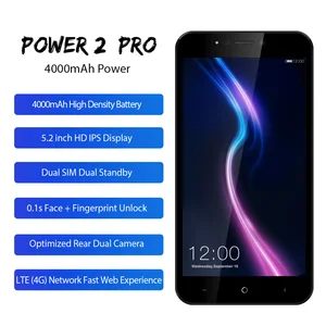 LEAGOO POWER 2 PRO Mobile Phone 5.2HD 4000mAh RAM 2GB ROM 16GB Android 8.1 MT6739 Quad Core Dual SIM Fingerprint 4G Smartphone