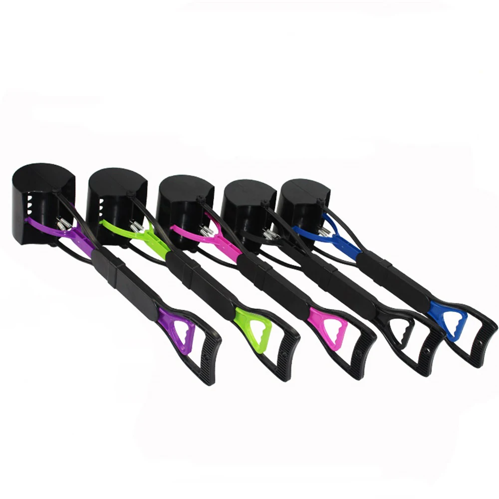 

High Quality Wholesale 60CM Long Handle Plastic Dog Poop Scooper Rake, Blue/pink/black/purple/green