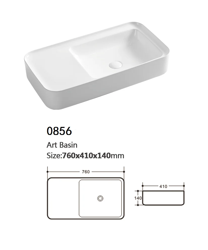 High Grade new model wash basin rectangle  ceramic art basin for European