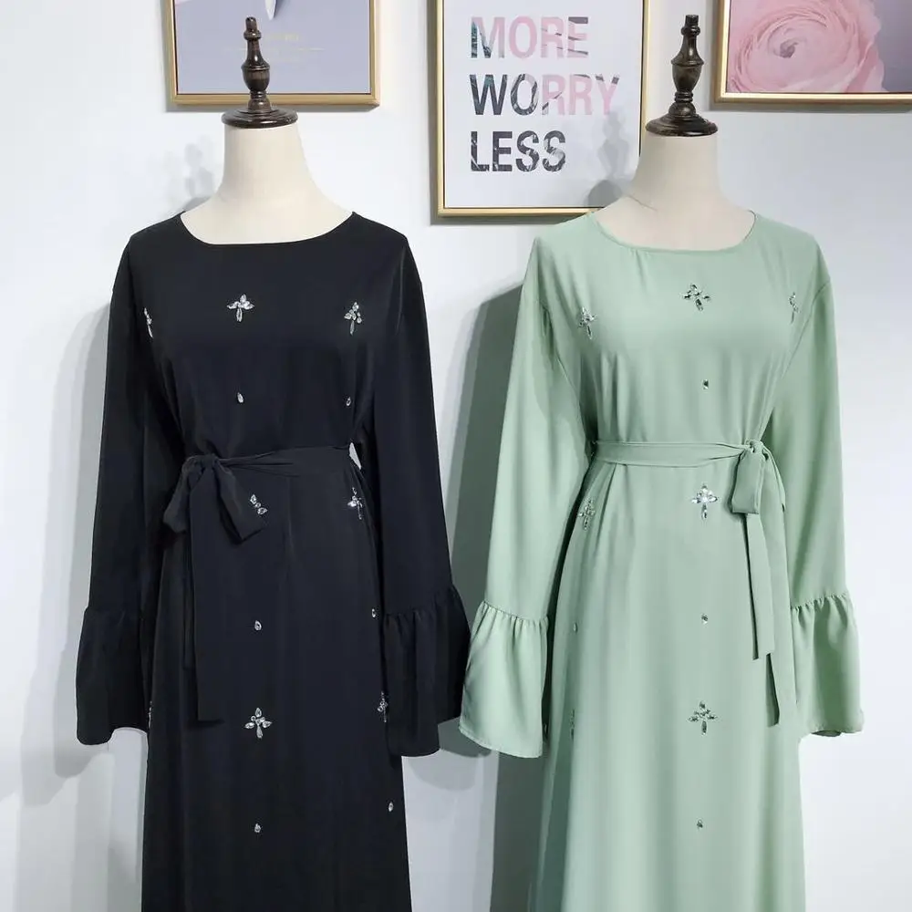 

2019 High nida quality Long muslim dress, Mint green,black