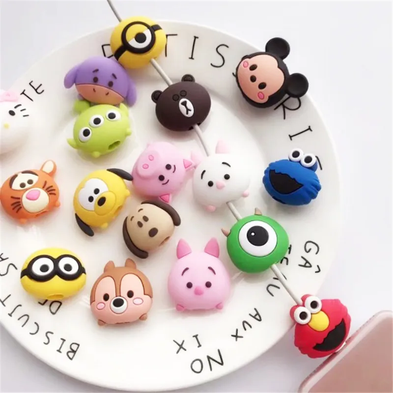 
Mobile Phone Decorative Accessories Cute Cartoon USB Data Line Cable Bite Protector 