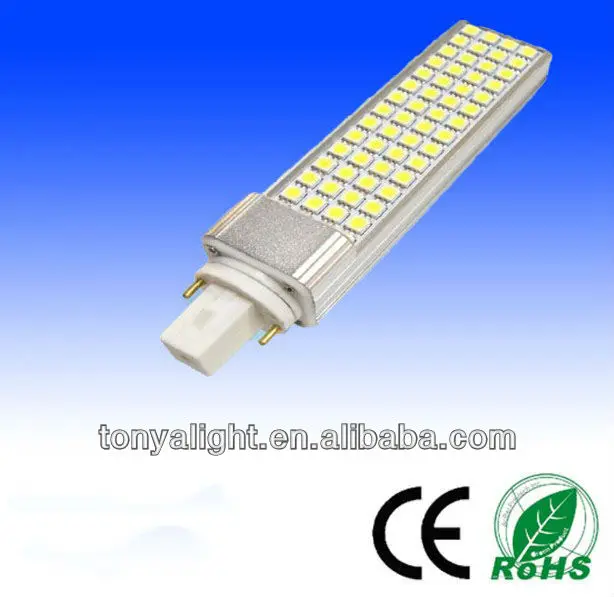 light bulb of led,emergency battery 13W 2 pins G24 LED plug light,12v dc smd led lamp,led lighting case of aluminum