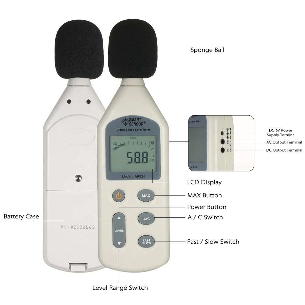 30130dba High Accuracy Digital Sound Level Meter Lcd Decibel Meter Sound Meter Noise Measuring