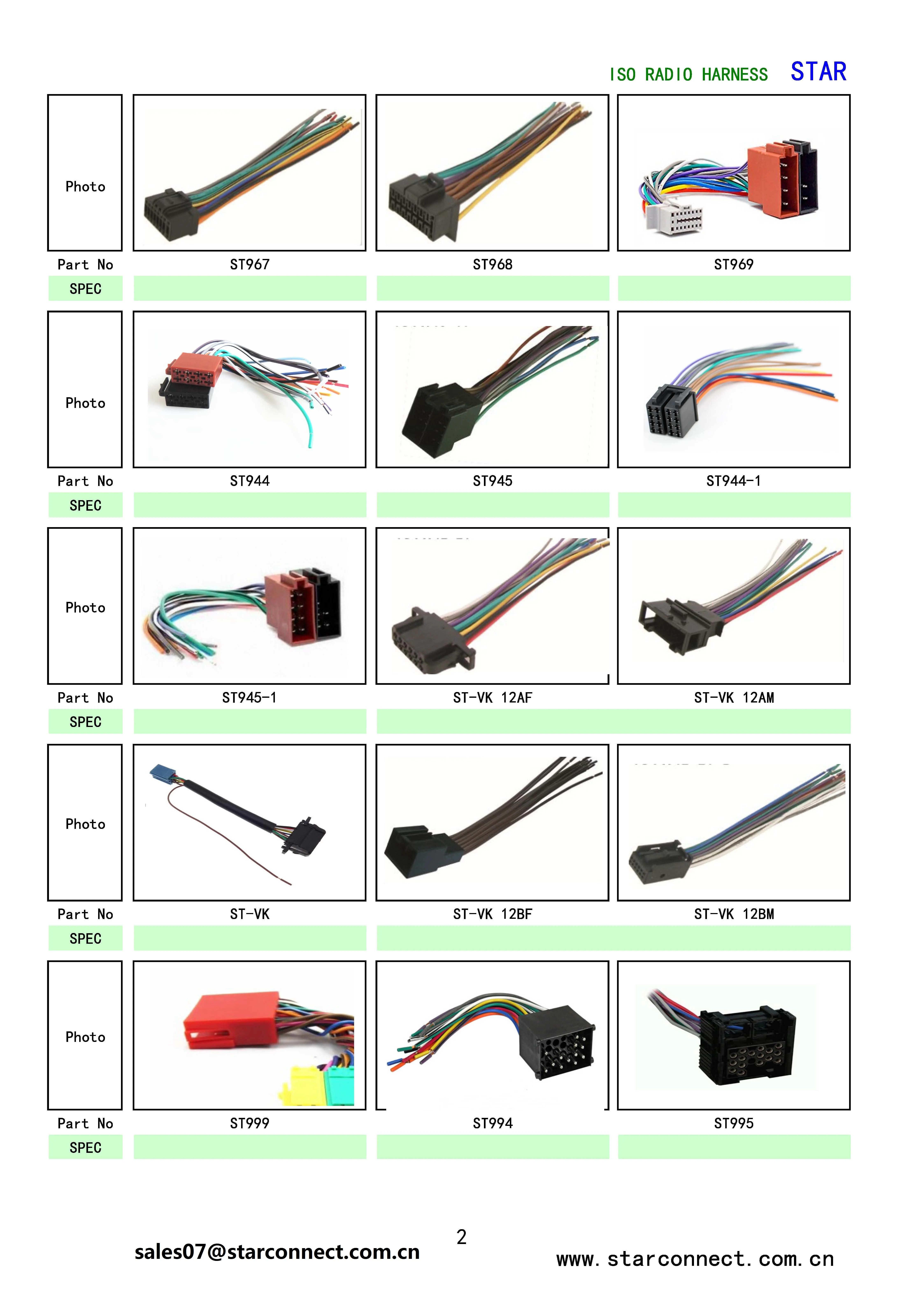 Automobile 8 Pin Female Connector To 2510 10 Pin Radio Video Stereo Iso