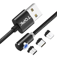 

Free Shipping TOPK 3 IN 1 90 Degree Magnetic Micro USB Type C Charging Cable